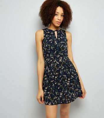 navy blue dress new look