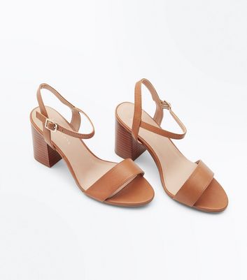 wide fit tan heeled sandals