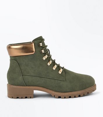 khaki boots new look