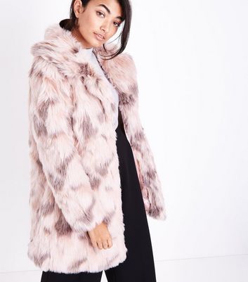 new look blue fur coat