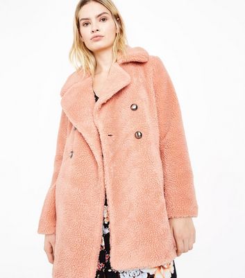 lucky brand faux fur pink coat