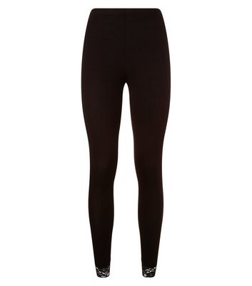 lace hem leggings