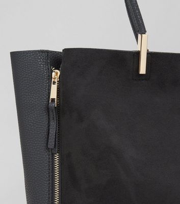 black tote bag with zip