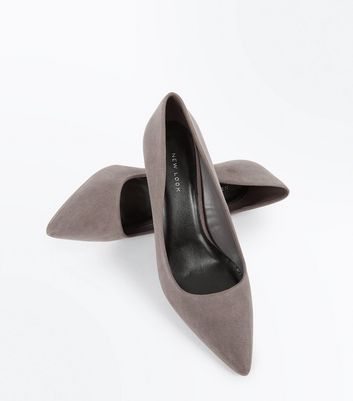 new look grey court shoes