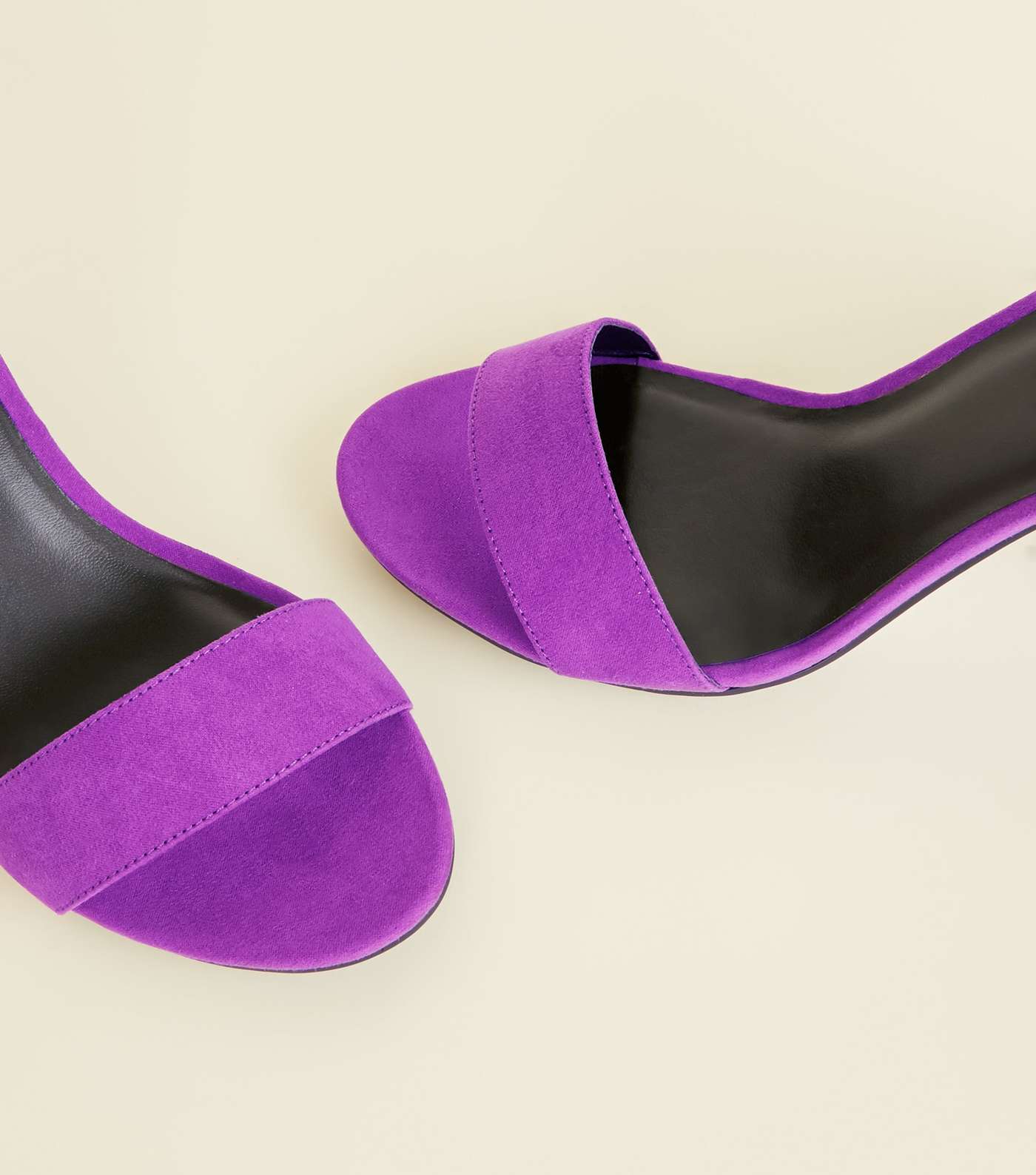 Purple Suedette Block Heel Sandals Image 4
