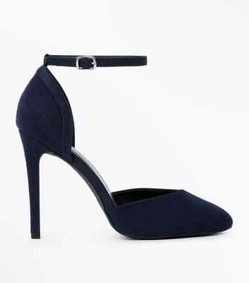 new look navy blue heels