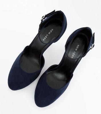 navy blue shoes new look