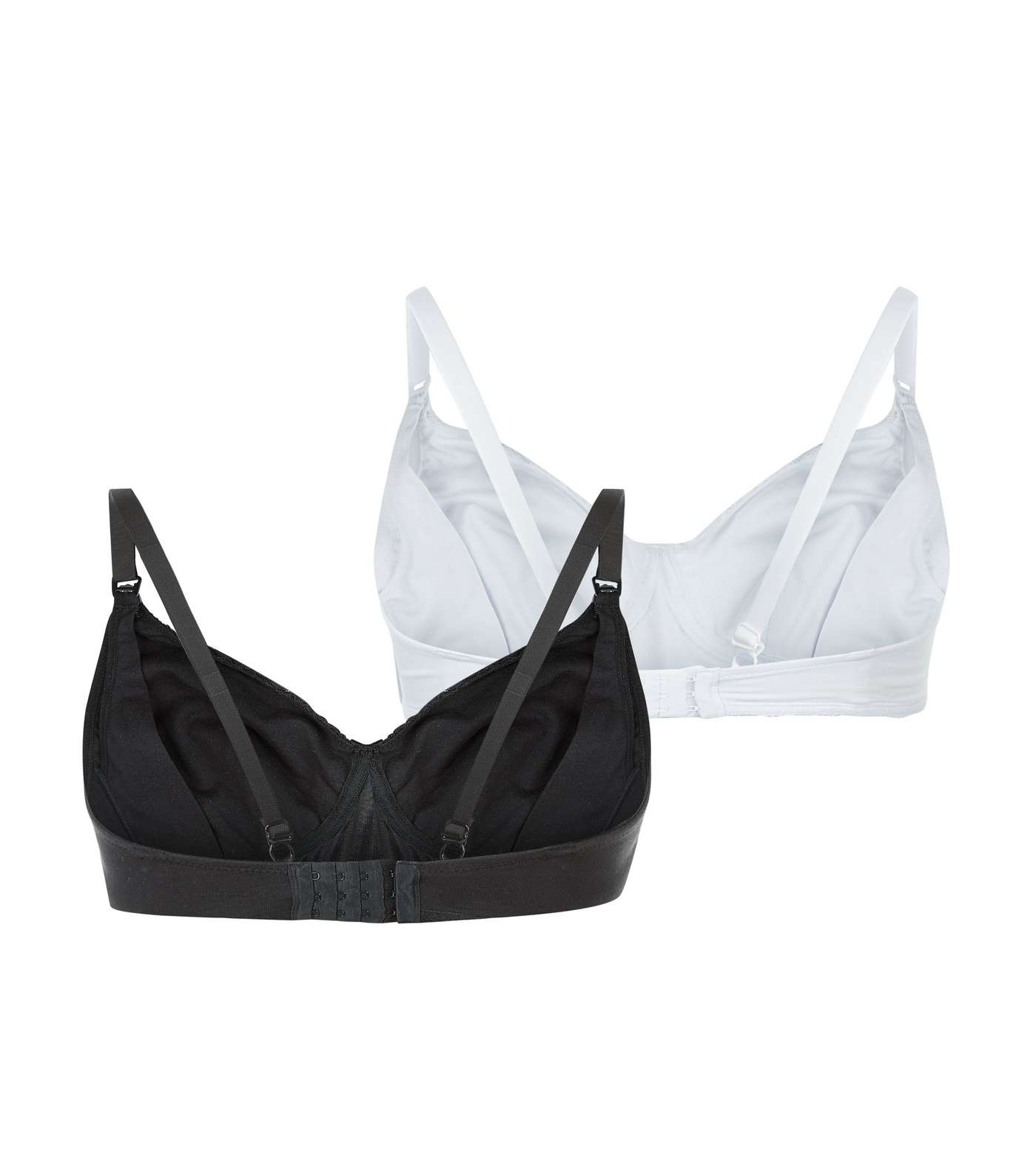 Maternity 2 Pack Black and White Soft Cup Nursing Bras Image 2