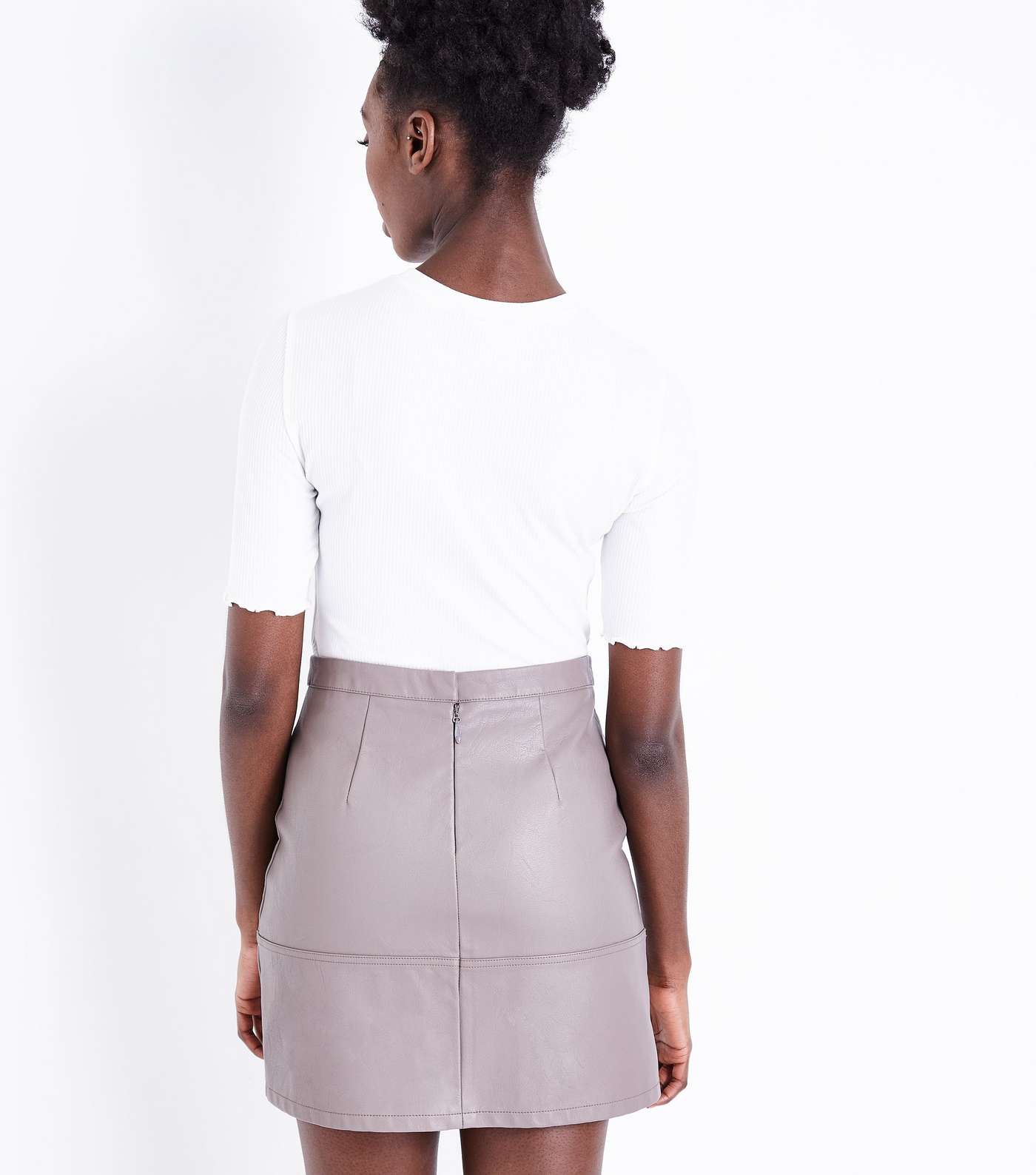 Mink Leather-Look Mini Skirt Image 3