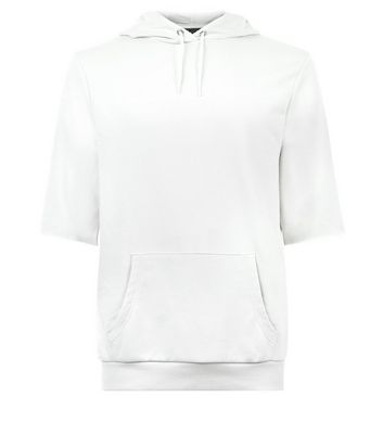 white half sleeve hoodie