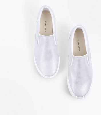 new look slip on trainers