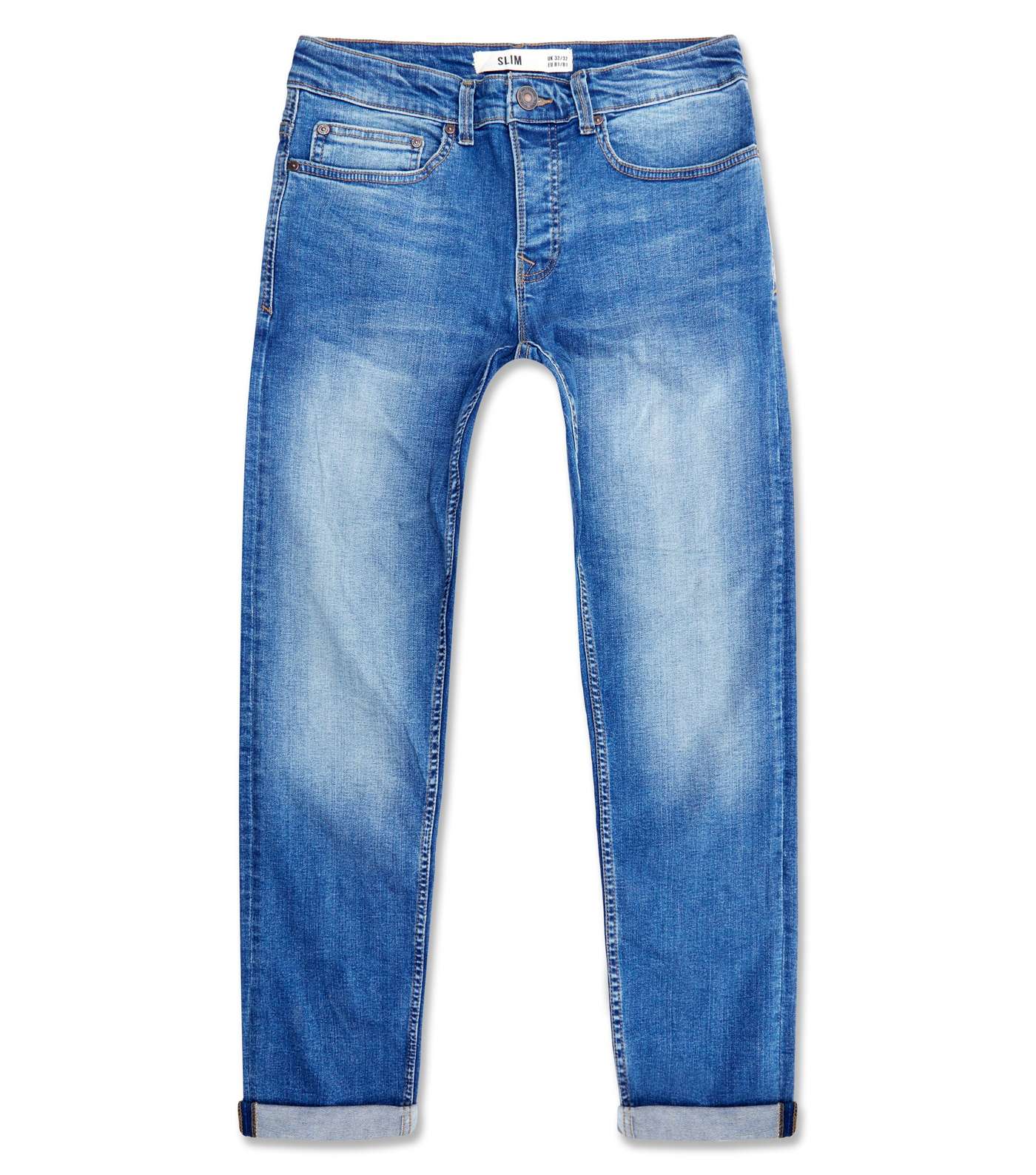Light Blue Slim Leg Jeans Image 4