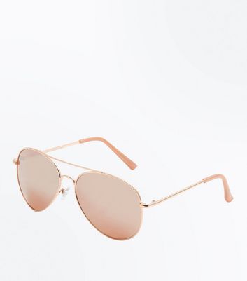 womens gold mirrored aviator sunglasses