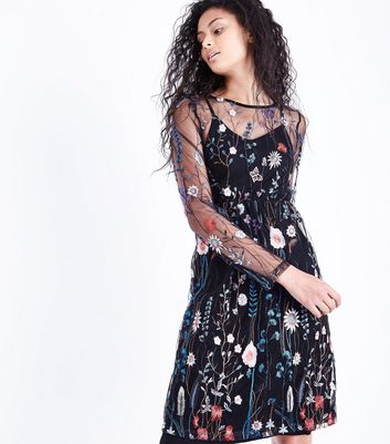 new look embroidered dress