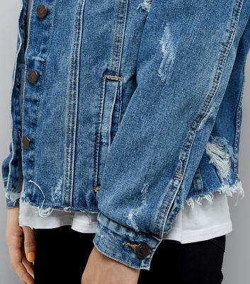 new look ripped denim jacket