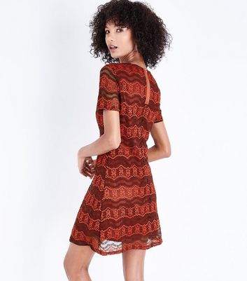 Mela Red Floral Lace Shift Dress New Look