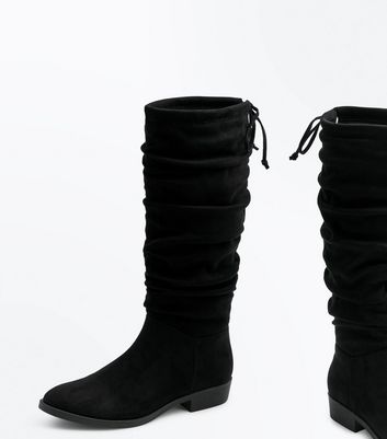 Damen Schuhe Stiefel Flache Stiefel Prada Stiefel aus Leder in Schwarz 