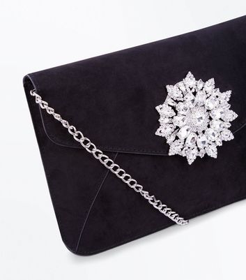 new look black clutch bag