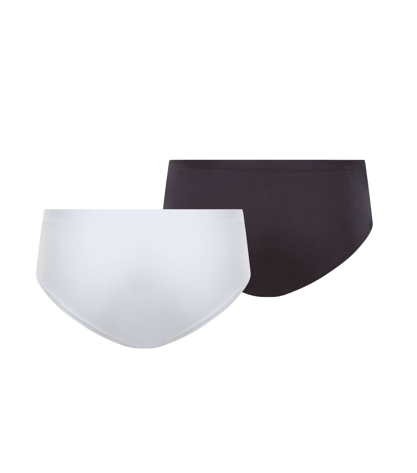 Maternity 2 Pack Black and White  Seamless Briefs Image 2