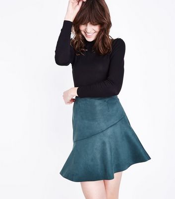 dark green mini skirt