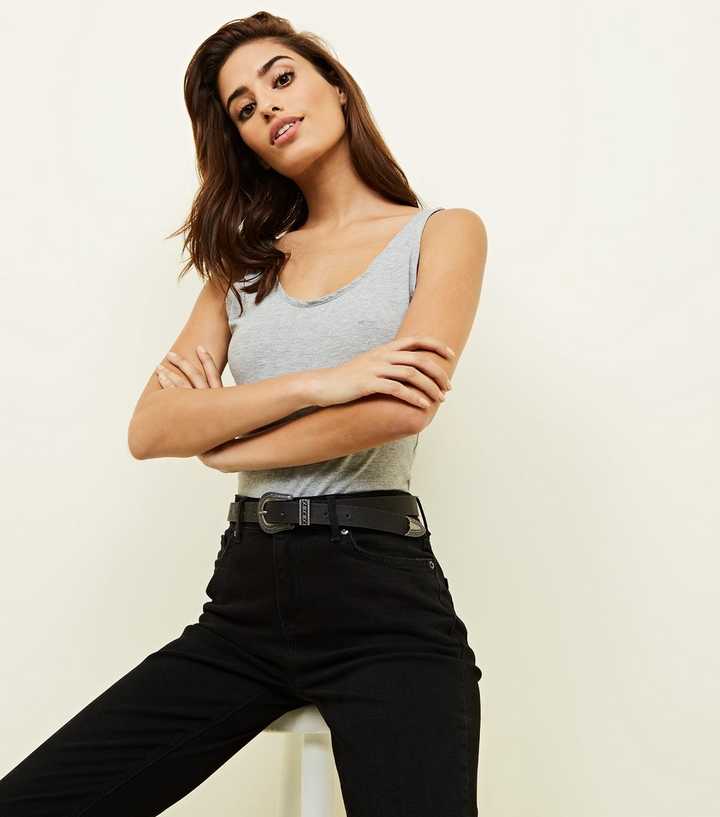 Black Buckle Western Belt