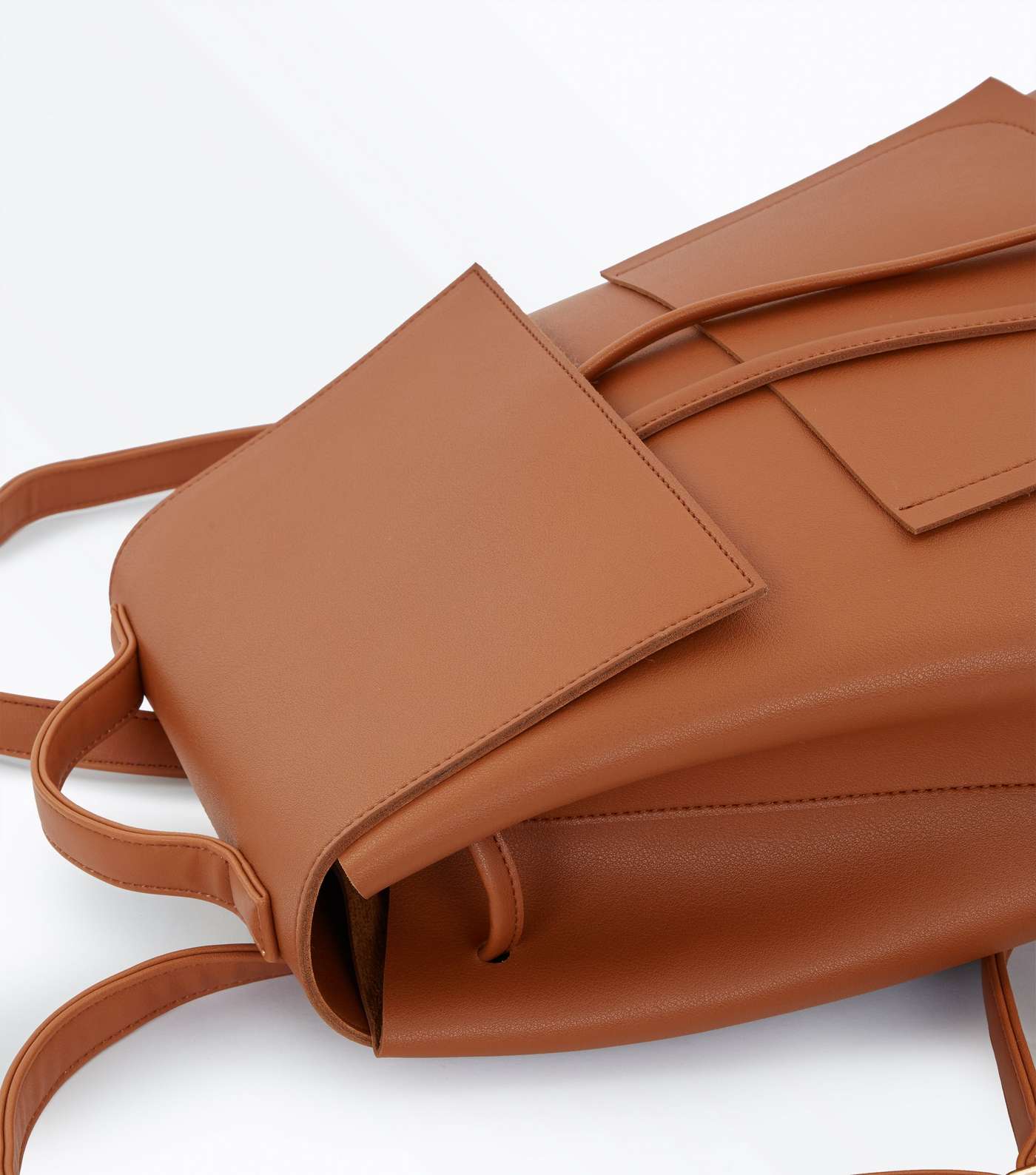Brown Drawstring Pocket Front Backpack Image 4