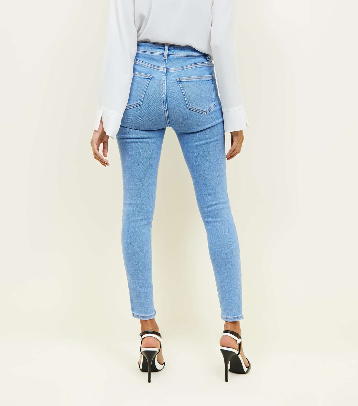 Bright Blue High Waist Super Skinny Hallie Jeans Image 3