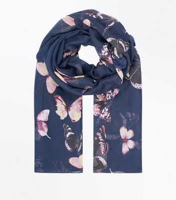 navy print scarf