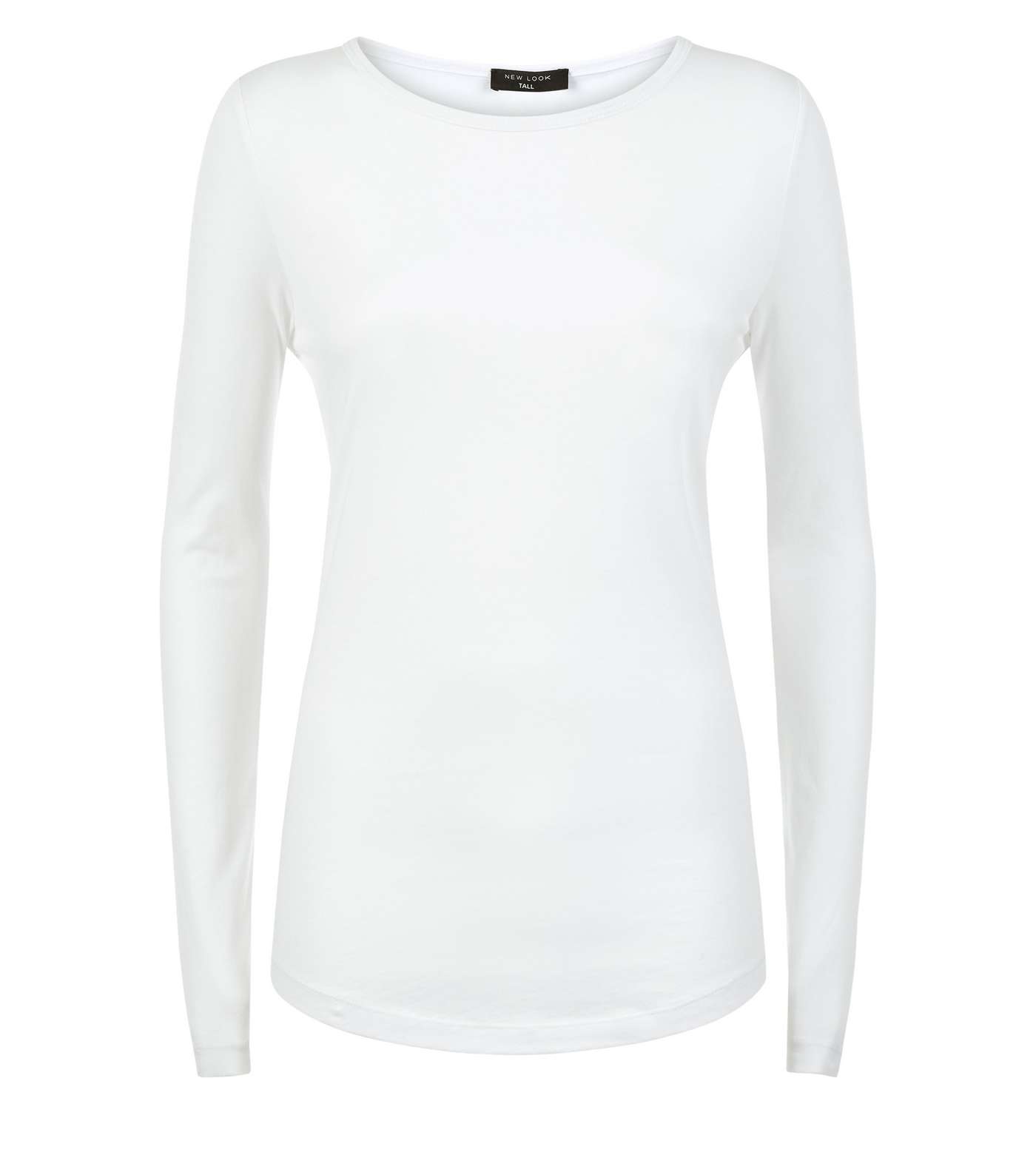 Tall White Long Sleeve Crew Neck Top Image 4