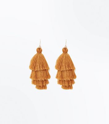 Mustard on sale tassel earrings