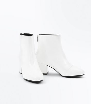 Bottines cheap blanches vernies