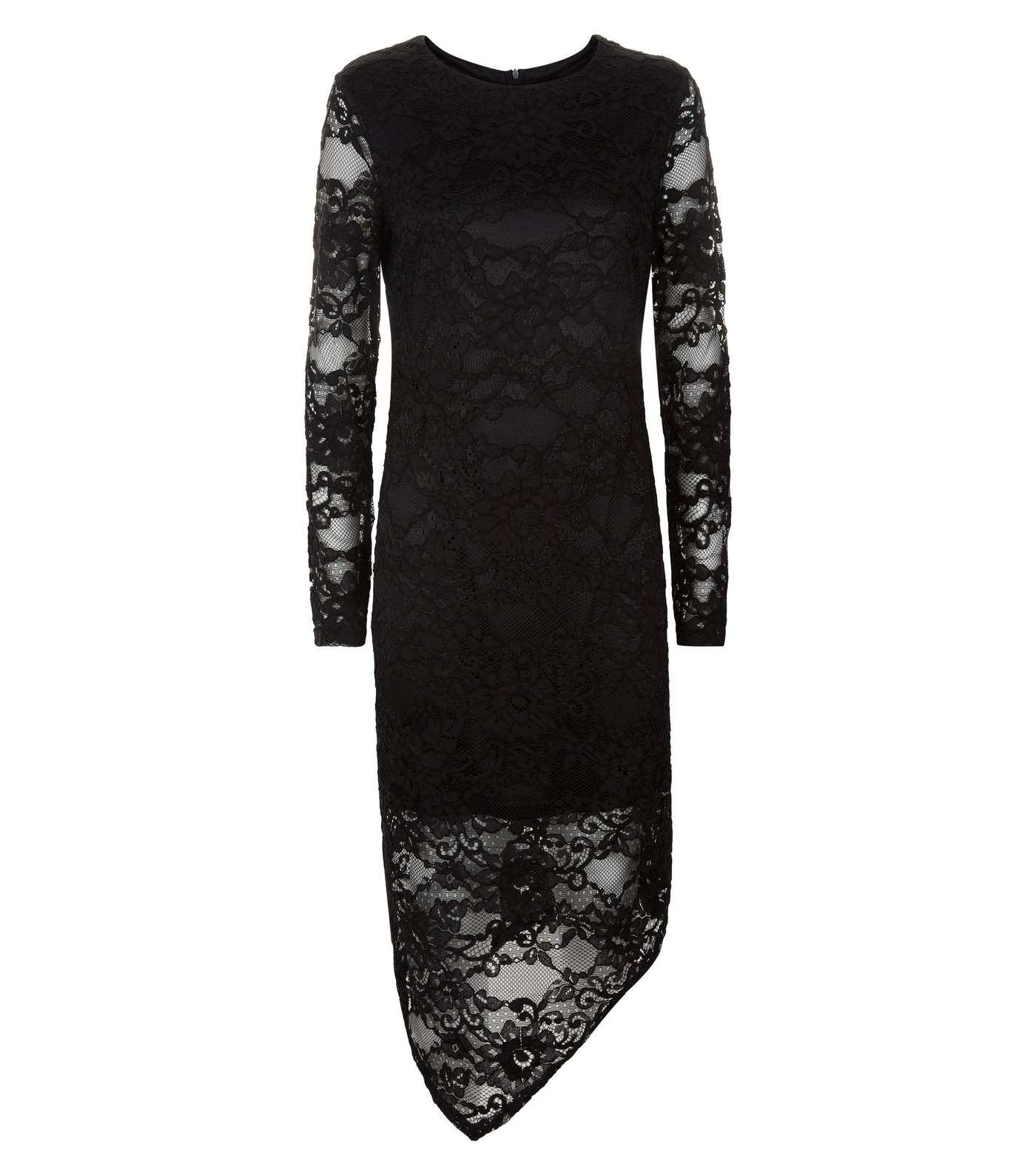 Mela Black Lace Long Sleeve Midi Dress Image 3