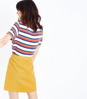mustard skirt new look