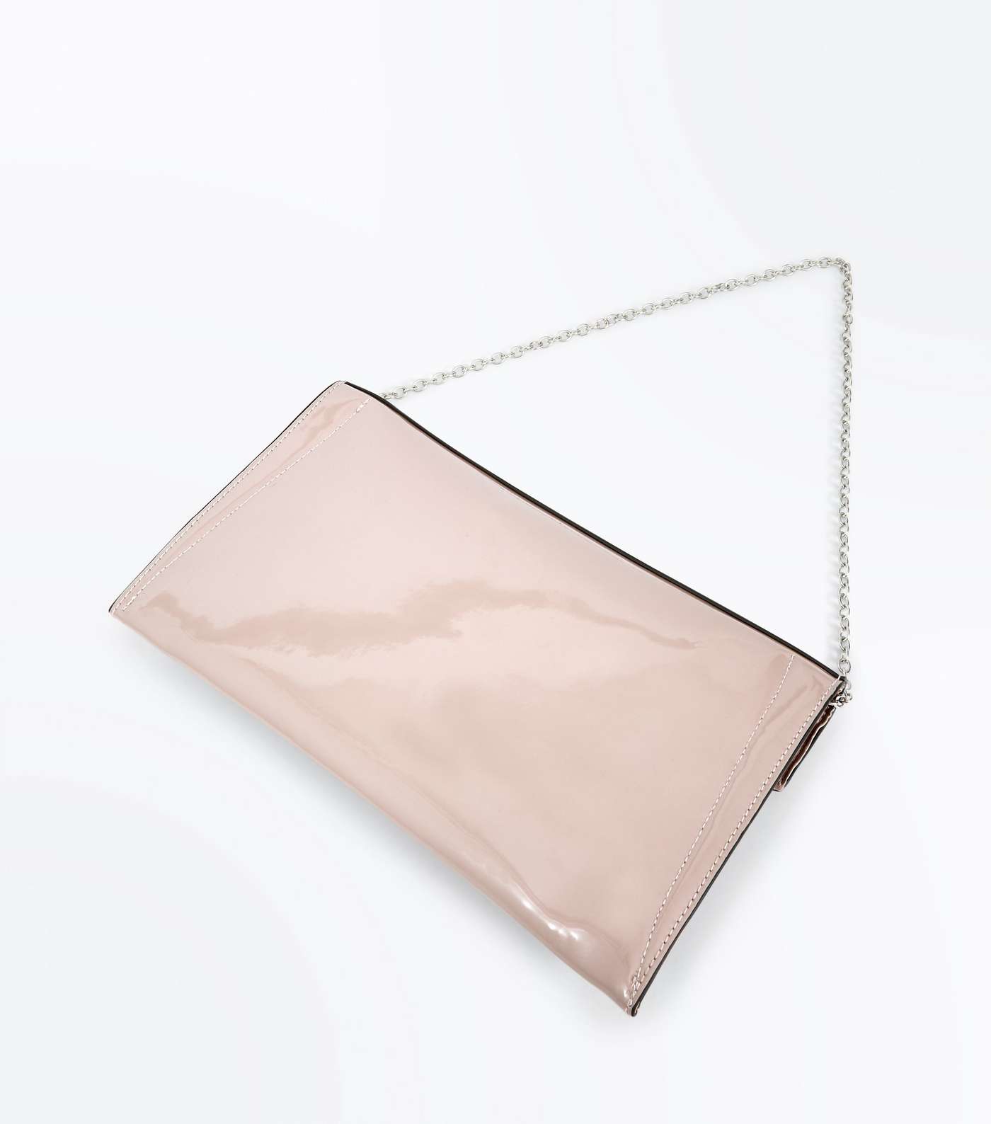 Nude Asymmetric Flat Clutch Bag Image 6