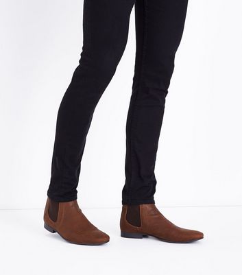 tan pointed chelsea boots