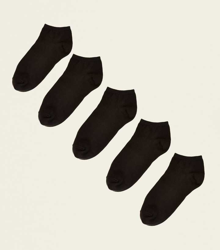 5 Pack Black Ankle Trainer Socks