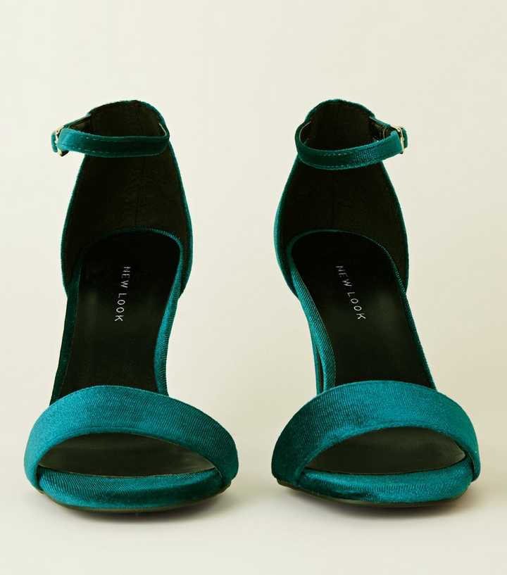 Teal Velvet Heels | atelier-yuwa.ciao.jp