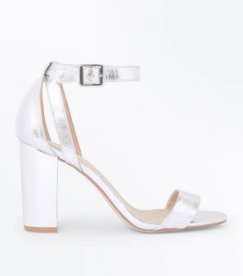 silver new look heels