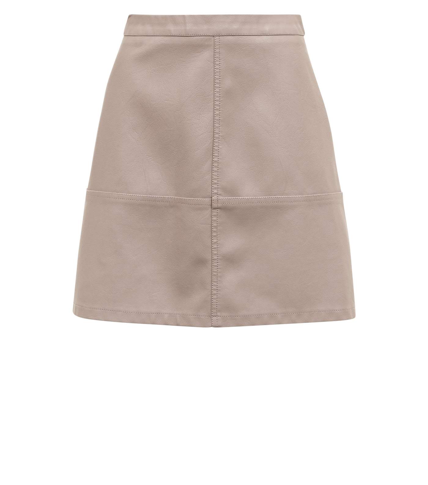 Petite Mink Leather-Look Mini Skirt Image 4