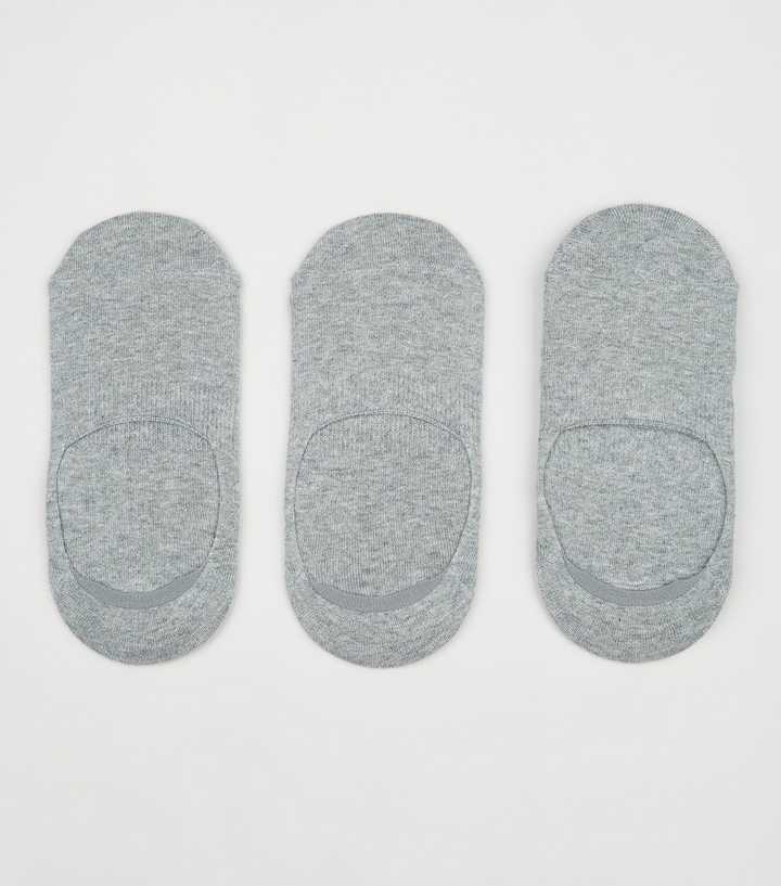 3 Pack Grey Invisible Socks