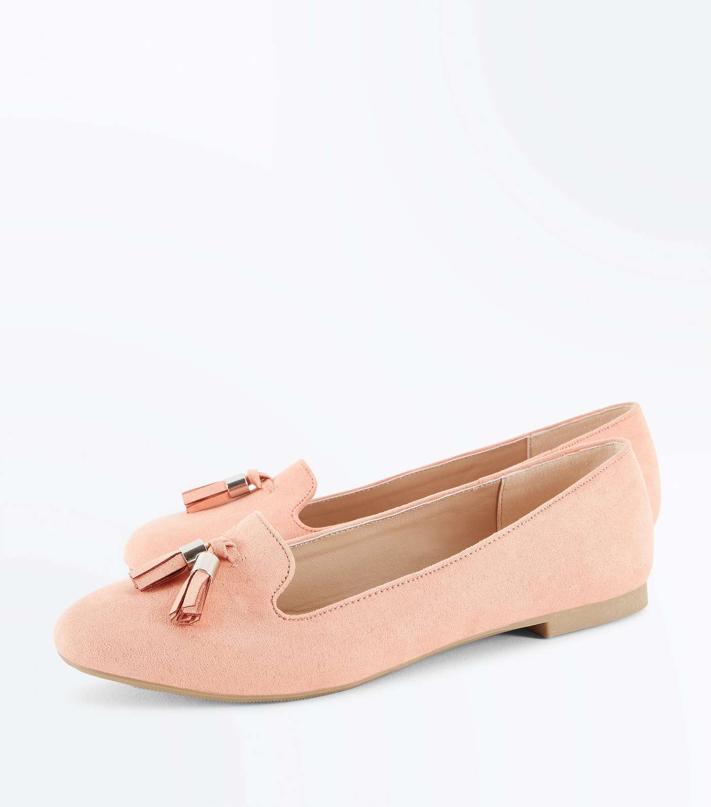 Coral Suedette Tassel Front Loafers Image 4