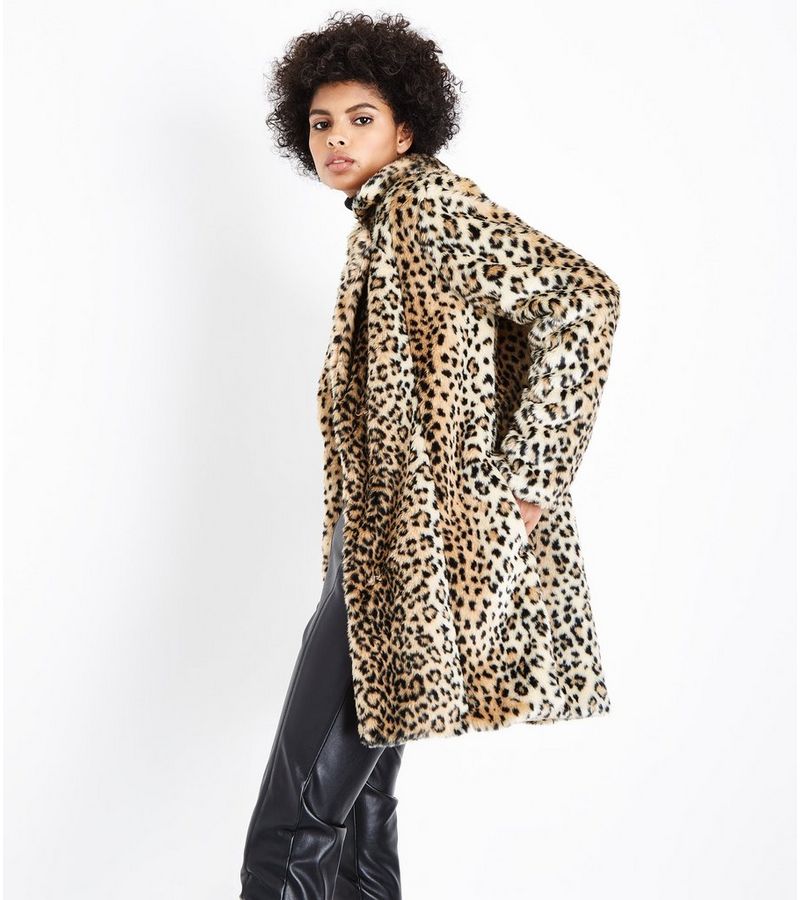 New Look Parisian Stone Leopard Print Faux Fur Coat at £79.99 | love ...