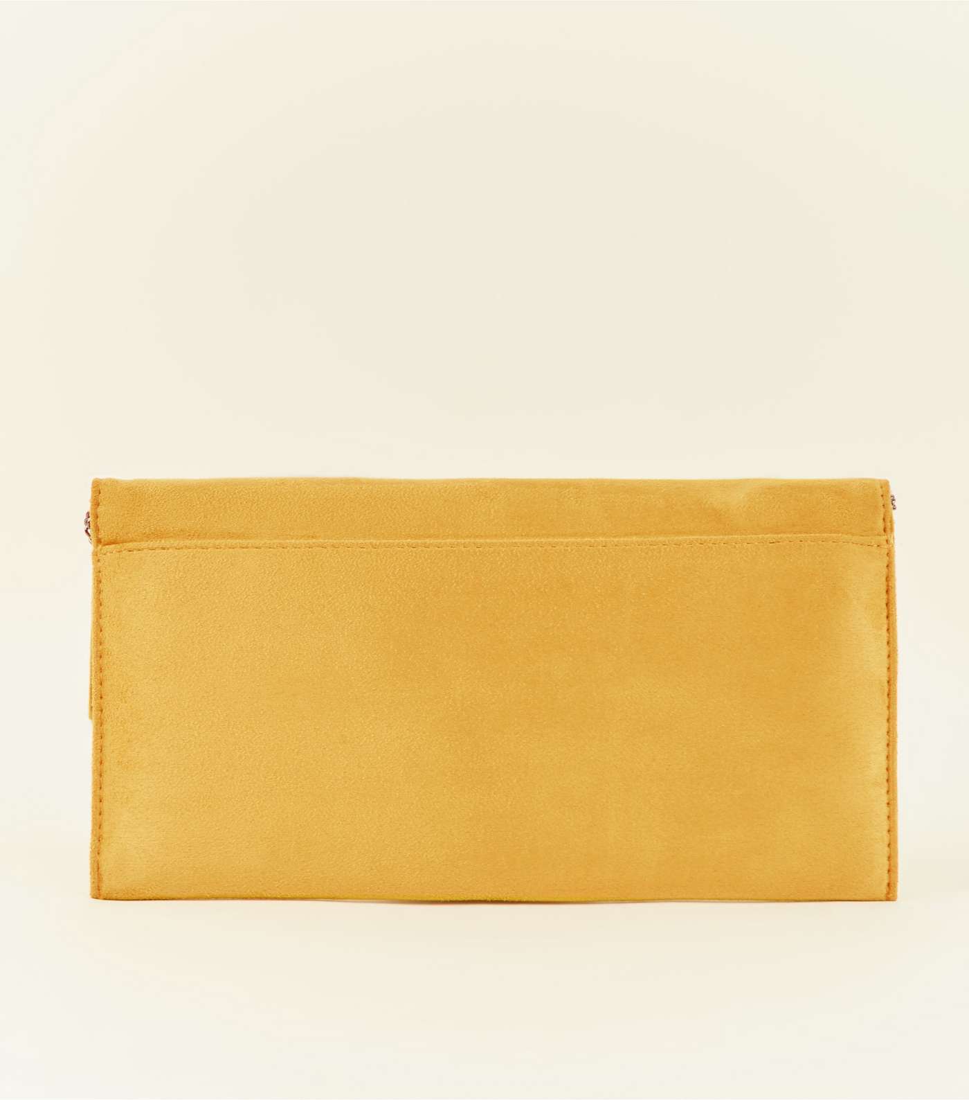 Mustard Chain Strap Envelope Clutch Bag Image 6