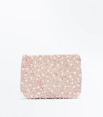 rose gold clutch bag new look