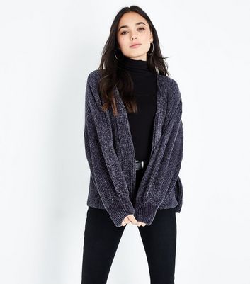 Grey chenille slouchy clearance cardigan