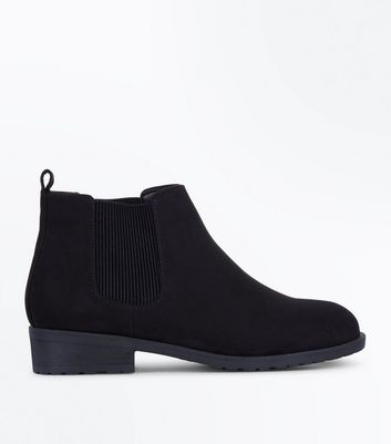 Teens Black Suedette Chelsea Boots 