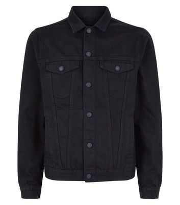 Mens black 2024 denim jacket uk