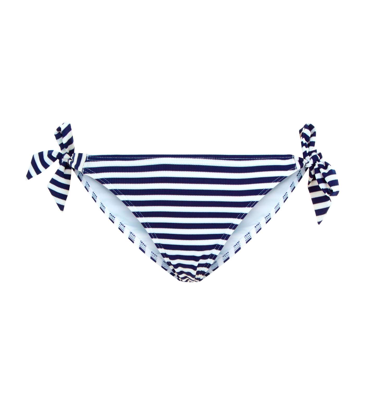 Blue Stripe Tie Side Bikini Bottoms Image 4