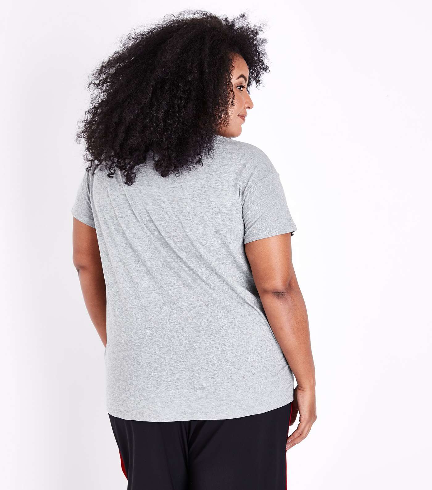 Curves Grey Short Sleeve Oversized T-Shirt Image 3