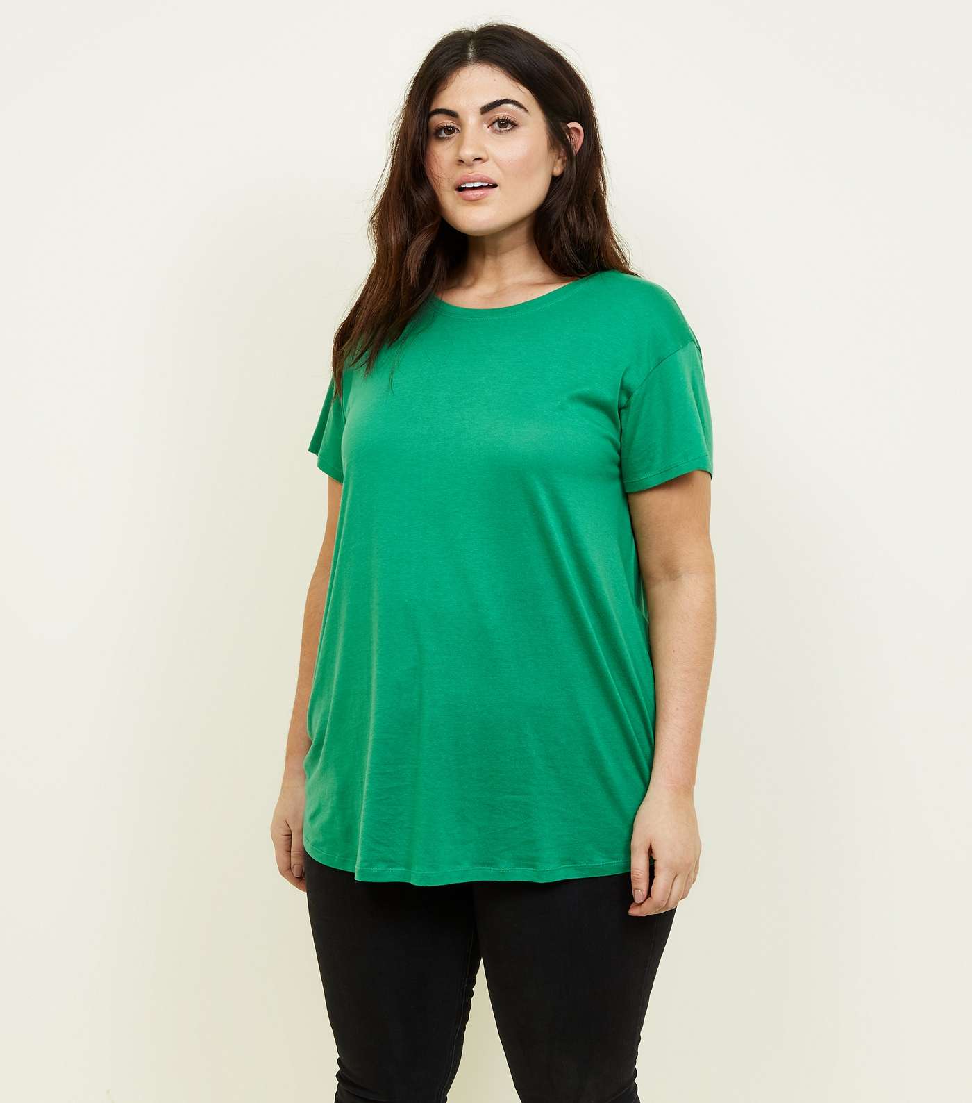 Curves Green Short Sleeve Oversized T-Shirt
